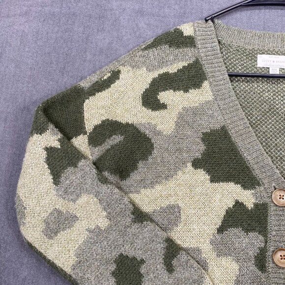 Lucky Brand Womens Camo Button-Up Cardigan Sweater Size Medium - Picture 9 of 12